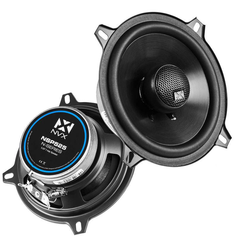 NVX NSP525 5.25" Car Speakers, 480W Max, 160W RMS, 2-Way Coaxial w/Silk Dome Tweeters & Built-in X-Overs, Easy to Install in Cars/Trucks/Doors (Pair) - Image 1